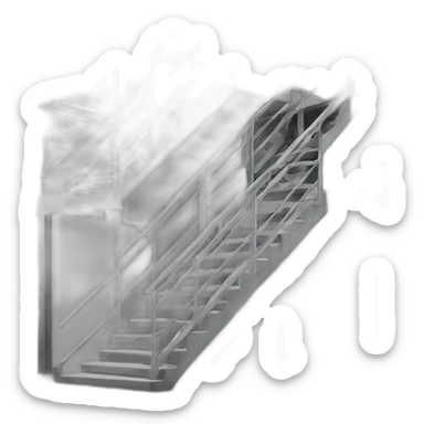 simple bold industrial staircase with no railing sticker