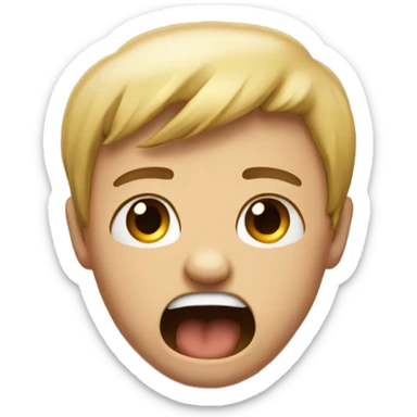 crying with fist at mouth sticker