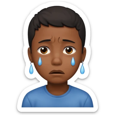 black boy crying sticker