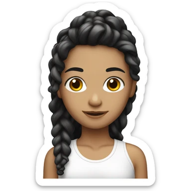 joven piel blanca con cabello negro sticker