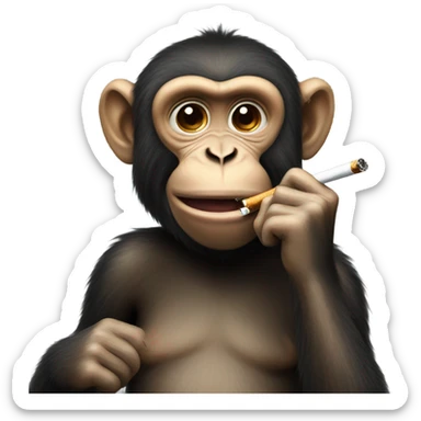 Monkey smoking a cig sticker