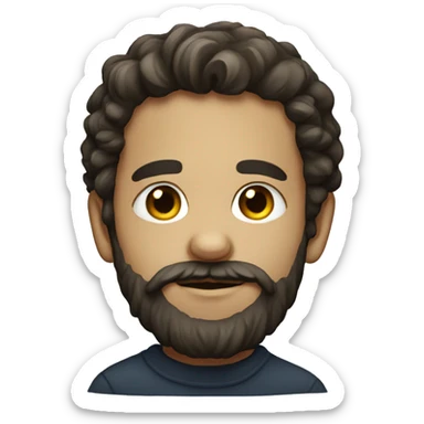 portrait of a bearded boy sticker