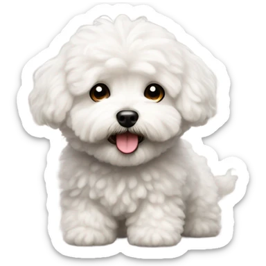 White curly maltipoo sticker