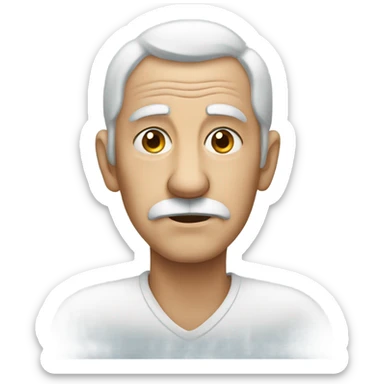 Old man with a blue lazy eye sticker