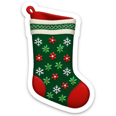 christmas sweater black green stocking sticker