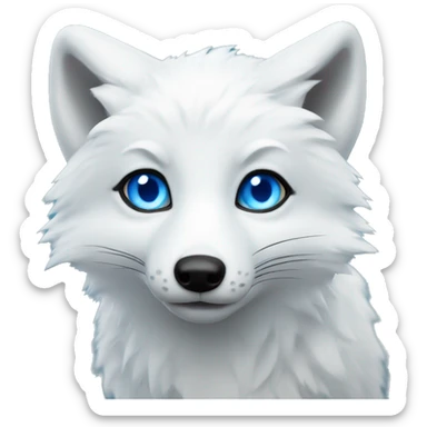 An arctic fox with bright blue eyes, similar to the default fox I can sticker