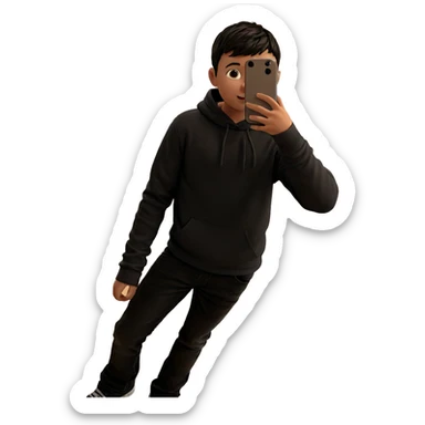 boy taking selfie indoors sticker