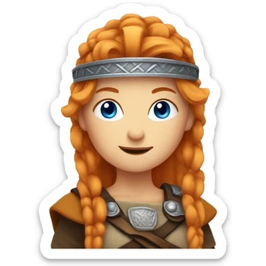 Orange haired, blue eyed Viking woman sticker