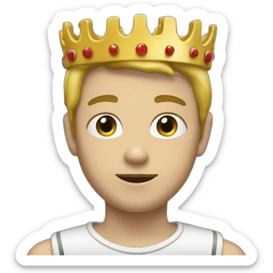 Garçon blanc avec une couronne sticker