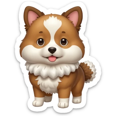 a full body of cute dog with puffer sticker