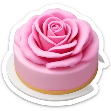 Pink rose cake sticker