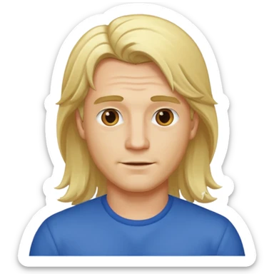 Gay man with blonde long hair sticker
