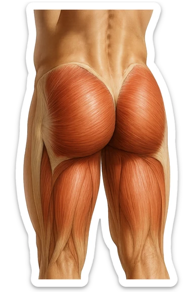 MUSCOLI DEL GLUTEO DI UN CORPO UMANO ANATOMICO REALISTICO, iperrealistico 4k sticker