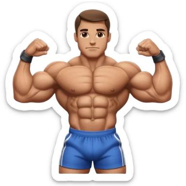 bodybuilder posing sticker