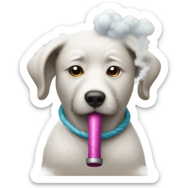 Dog smoking hookah sticker