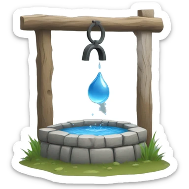 a water well made out of stone sticker