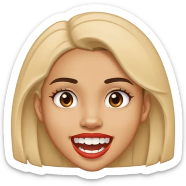 Mixed girl with buck teeth sticker