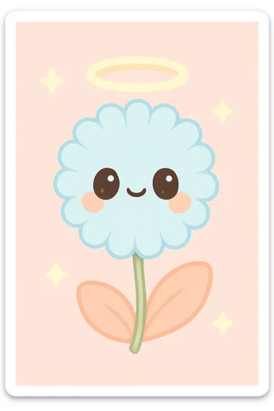 a dandelion with a halo sticker