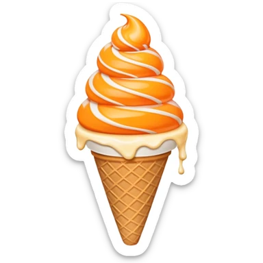Ice cream wafer cone swirl orange creamsicle sticker