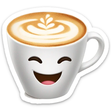 smiling cappucino sticker
