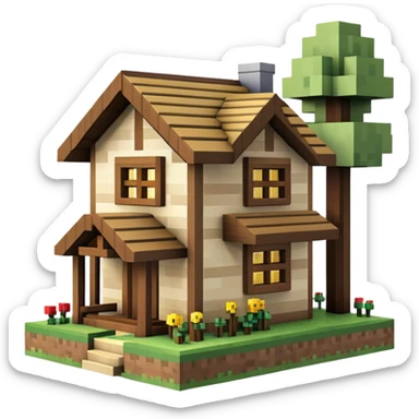 Minecraft house sticker