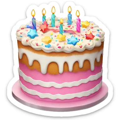 birthday cake with sparkles sticker
