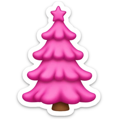 Pink Christmas tree sticker