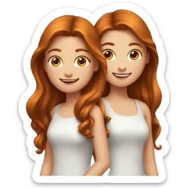 two--girls-best-friends-darkhair-ginger sticker