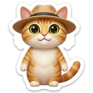 Cat with a hat sticker