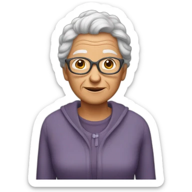 old grandmother and grandfather sticker