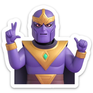 Thanos with Squid Game triangle mask pointing forward sticker