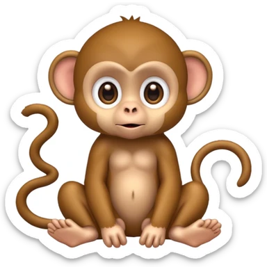 Cute monkey sanzaru sticker