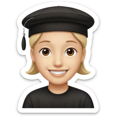 Con un gorro para atras color negro sticker