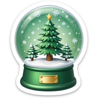 Christmas tree snow globe sticker