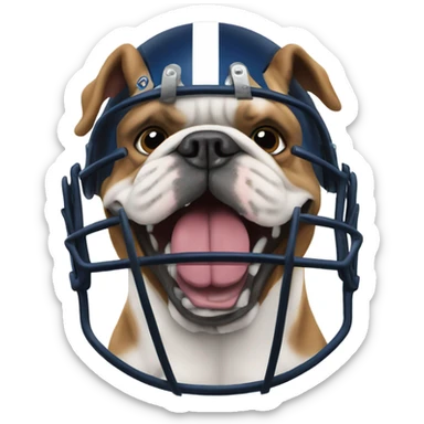 Bulldog in a football helmet sticker