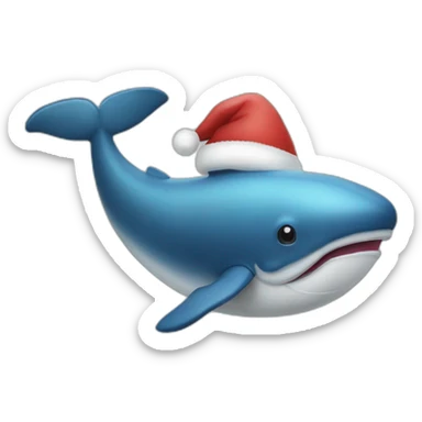 christmas whale sticker