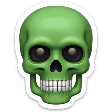 green skull emoji but intentionally bad sticker