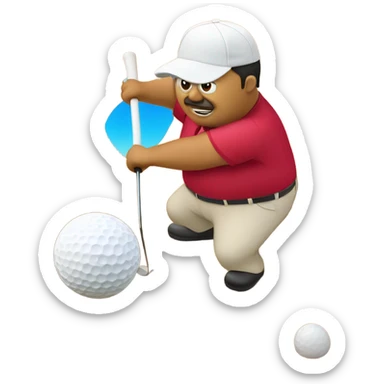 Fat Mexican playing golf out of a sand trap sticker