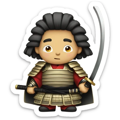A samurai bowing, presenting their katana in surrender sticker