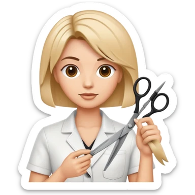 Hairdresser with scissors sticker