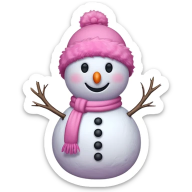 Pink snowman sticker