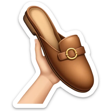 Hand holding a slipper sticker