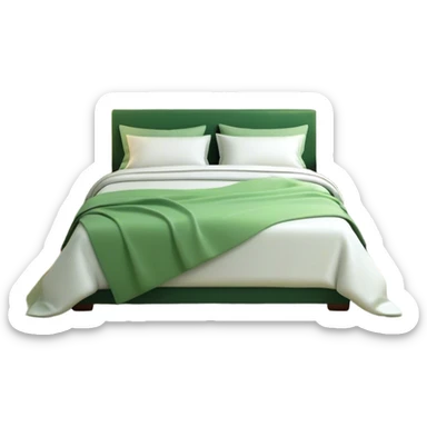 A dimly lit white green bedroom. The bed is neatly made, and a glass of water sits beside a book on a cozy nightstand. Soft lighting signals a peaceful wind-down, representing the calm and control that comes from reclaiming your evenings. sticker