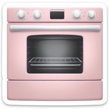 light pink oven with white buttons sticker