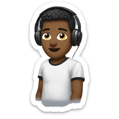 Austin mathews in a t-shirt listening to music sticker