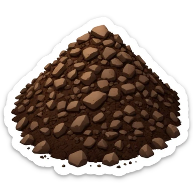 pile of soil with smaller pieces only sticker