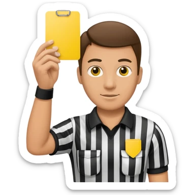 referee holding yellow card sticker