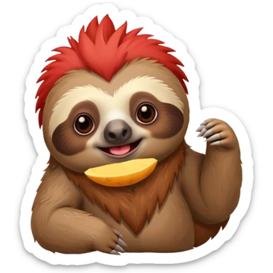 sloth with a red mohican sticker