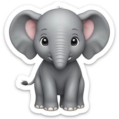 cinematic-noble-baby-elephant-portrait-emoji,-poised-and-regal,-with-a-tiny,-endearing-build-and-a-soft,-smooth-gray-hide,-delicate-floppy-ears-and-a-small,-curious-trunk,-deep-set-soulful-eyes,-simplified-yet-sharp-and-sophisticated sticker