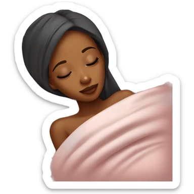 Pretty model Somali girl sleeping in bed sticker